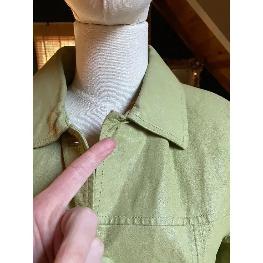Green Leather Jacket Vintage